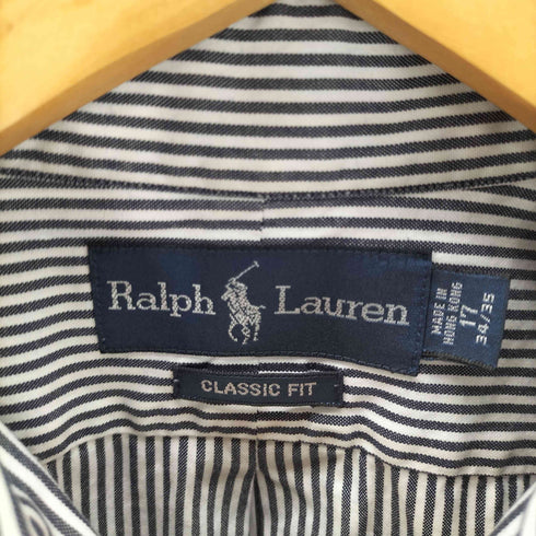 ラルフローレン RALPH LAUREN 90S ポニー刺繍 CLASSIC FIT L/S ボタンダウン ストライプ シャツ メンズ 34/35