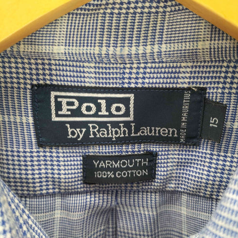 ポロバイラルフローレン Polo by RALPH LAUREN 90S ポニー刺繍 YARMOUTH L/S ボタンダウン チェック シャツ メンズ 15