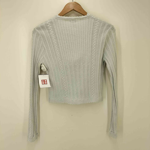 THE BARNNET ロゴボタン ケーブル編み カーディガン レディース