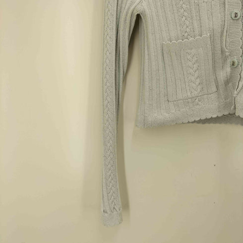 THE BARNNET ロゴボタン ケーブル編み カーディガン レディース