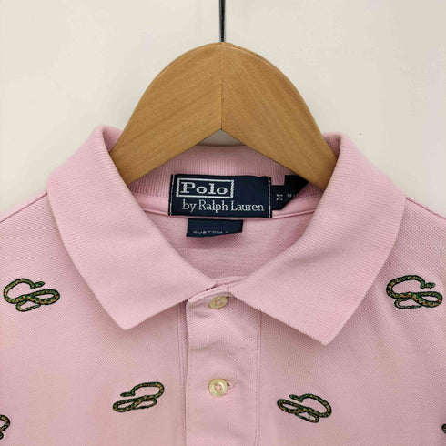 ポロバイラルフローレン Polo by RALPH LAUREN CUSTOM FIT 蛇 スネーク アニマル 刺繍 ポロシャツ メンズ import:M