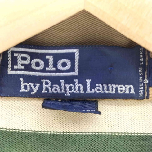 ポロバイラルフローレン Polo by RALPH LAUREN ポニー刺繍 マルチボーダー 長袖 ラガーシャツ メンズ import:XL