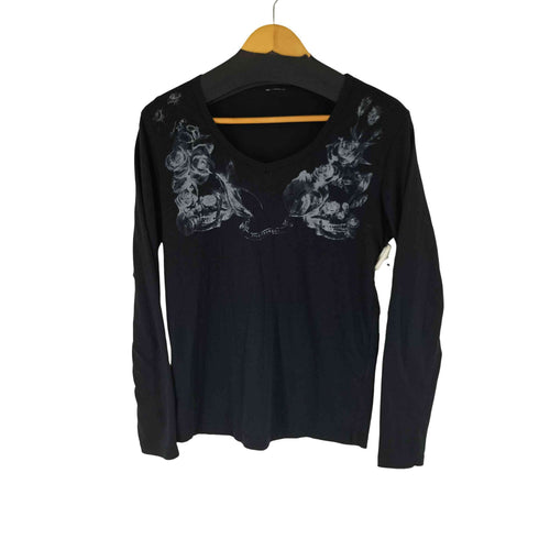 ボタニカルプリント L/S Vネックカットソー メンズ