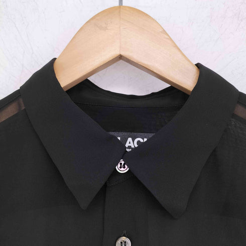 ブラックコムデギャルソン BLACK COMME des GARCONS AD2020 21SS Gathered sleeve see-through blouse レディース L