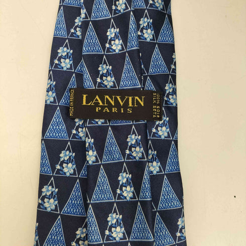 ランバンパリ LANVIN PARIS OLD MADE IN FRANCE フランス製 総柄 絹 シルク 100% ネクタイ メンズ