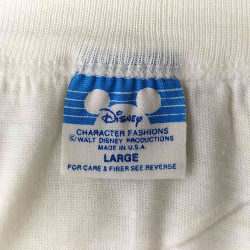 80S USA製 フロントキャラクタープリント ラグランスリーブ Tシャツ メンズ import:L
