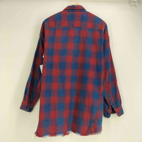 ザラ ZARA オーバーサイズ カットオフ チェック L/S シャツ メンズ import:S
