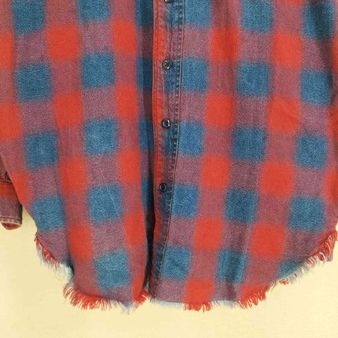 ザラ ZARA オーバーサイズ カットオフ チェック L/S シャツ メンズ import:S
