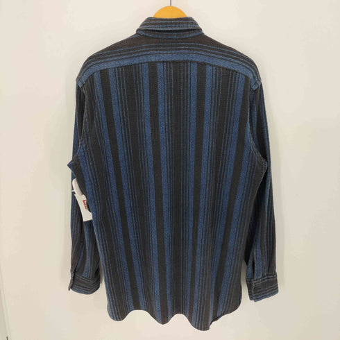 ダブルアールエルラルフローレン RRL RALPH LAUREN 90S 三ツ星黒タグ ダブルポケット 猫目ボタン レギュラーカラー L/S ジャガード ストライプ シャツ メンズ import:S