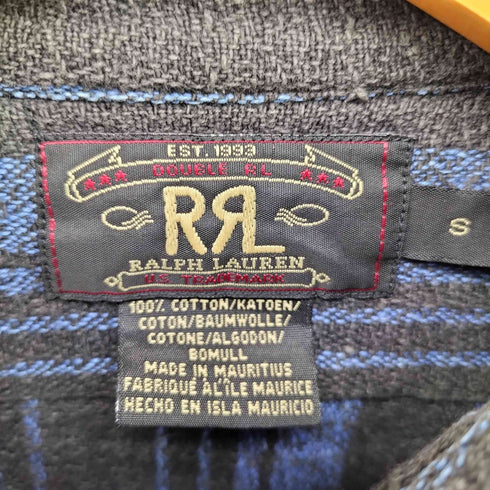 ダブルアールエルラルフローレン RRL RALPH LAUREN 90S 三ツ星黒タグ ダブルポケット 猫目ボタン レギュラーカラー L/S ジャガード ストライプ シャツ メンズ import:S