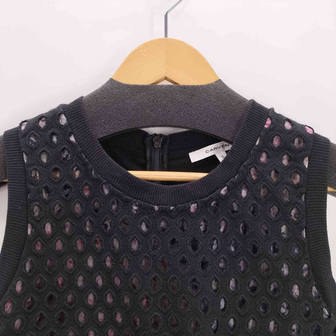 カルヴェン CARVEN メッシュデザイン ノースリーブワンピース レディース S