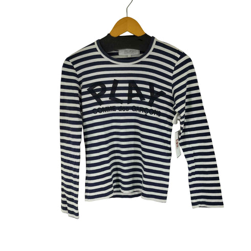 プレイコムデギャルソン PLAY COMME des GARCONS ロゴプリント ボーダー L/S カットソー レディース JPN:S