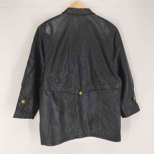 金ボタン レザーカーコート レディース JPN:9号