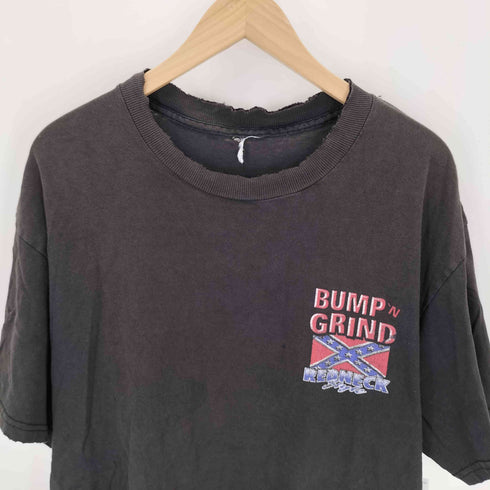 00s ダメージ加工 両面プリント クルーネックTシャツ メンズ