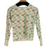 ヘルスニット Healthknit 80S USA製 花柄 クルーネック サーマル L/S Tシャツ レディース import:M