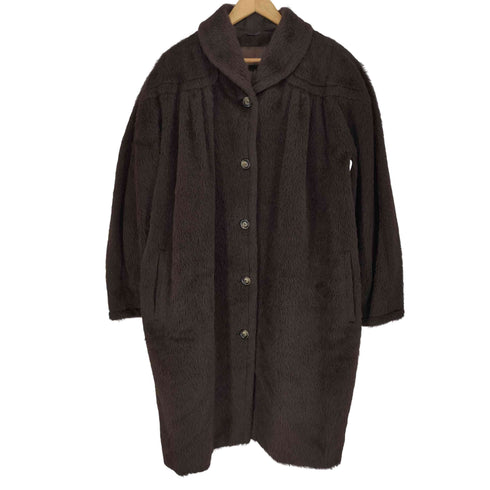 マックスマーラ MAX MARA 白タグ アルパカ&ウール シャギー ロングコート レディース US:8