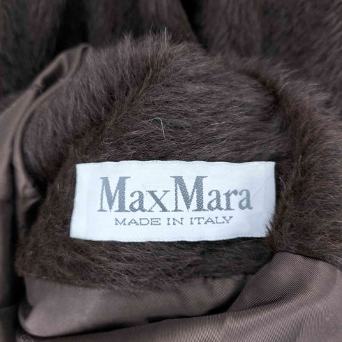 マックスマーラ MAX MARA 白タグ アルパカ&ウール シャギー ロングコート レディース US:8