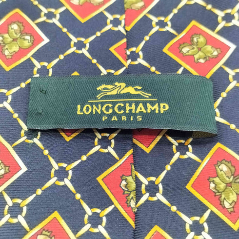 ロンシャン LONGCHAMP 総柄シルクネクタイ メンズ