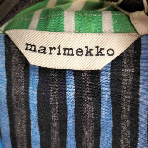 マリメッコ marimekko マルチカラーストライプ S/S シャツワンピース レディース import:XS