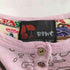 紅 BINS 和柄 両面プリントヘンリーネックTシャツ レディース M