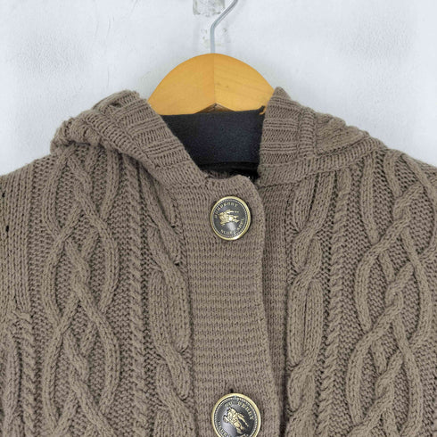 バーバリーブルーレーベル BURBERRY BLUE LABEL ケーブルニット パーカー レディース JPN:38