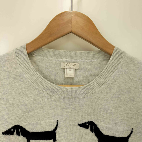 ジェイクルー J.CREW 犬柄 クルーネックコットンニット レディース import:XS