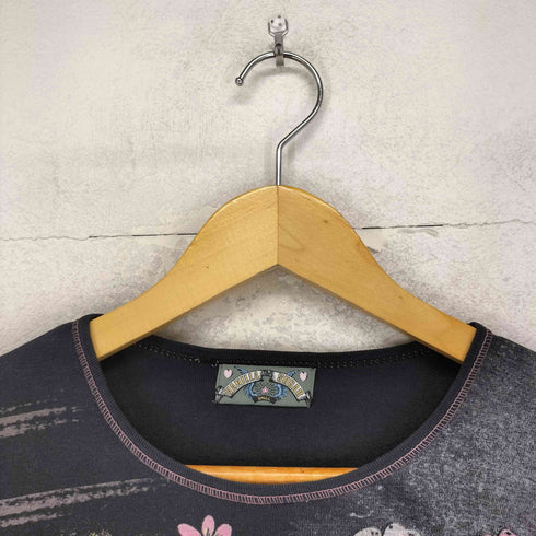 VANILLA SUGAR 花 スタッズ クルーネック七分袖カットソー Y2K レディース S