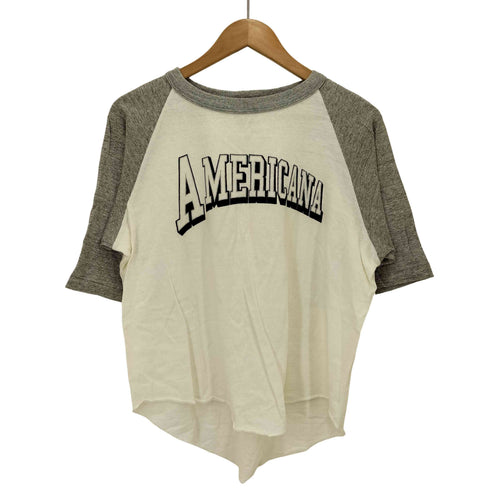 アメリカーナ Americana ロゴプリント ラグランスリーブTシャツ レディース