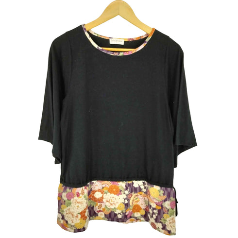 STYLE OPERATION 和柄切替七分袖カットソー レディース M