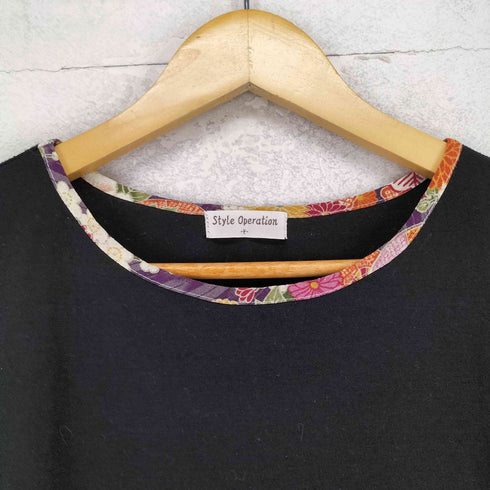 STYLE OPERATION 和柄切替七分袖カットソー レディース M