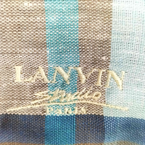 ランバンスタジオ LANVIN Studio 開襟 リネンチェックシャツ メンズ 48