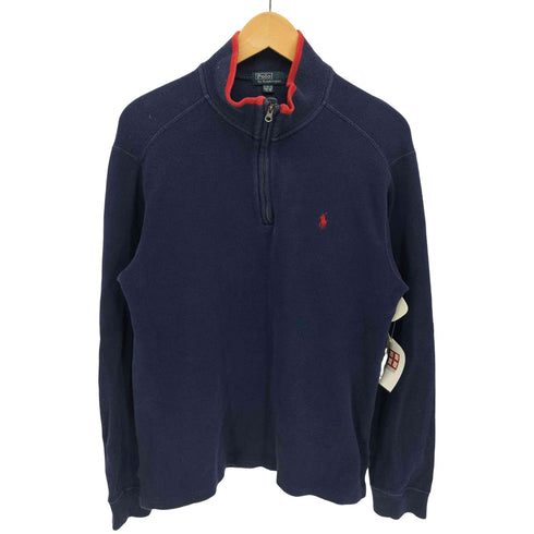 ポロバイラルフローレン Polo by RALPH LAUREN ポニー刺繍 ハーフジップ ハイネック コットンニット メンズ import:XL