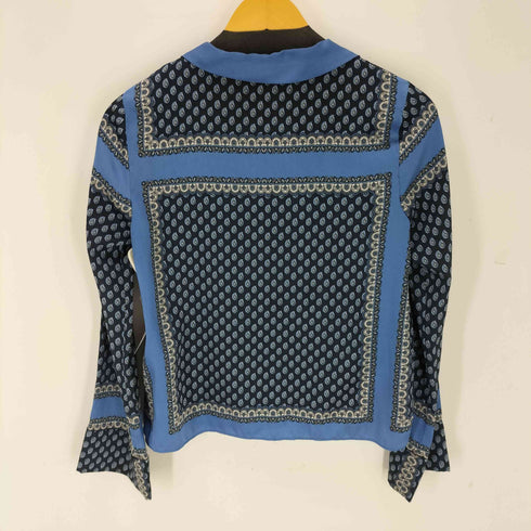 ザラ ZARA サテン ペイズリー柄 開襟シャツ レディース XS