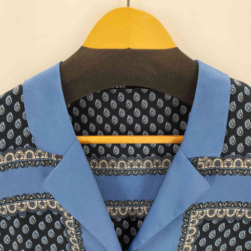 ザラ ZARA サテン ペイズリー柄 開襟シャツ レディース XS