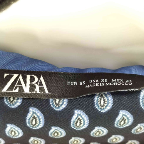 ザラ ZARA サテン ペイズリー柄 開襟シャツ レディース XS