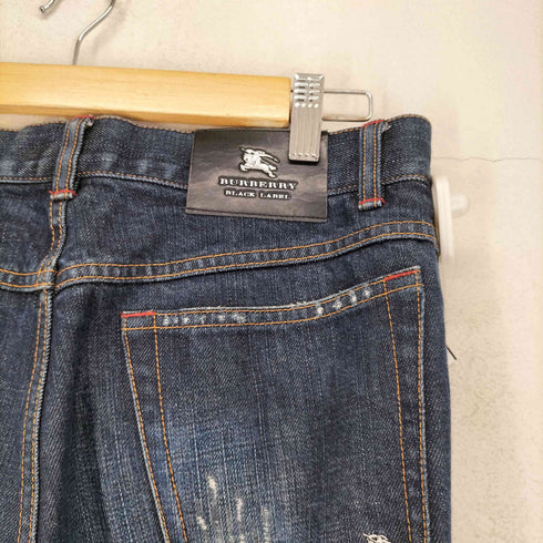 バーバリーブラックレーベル BURBERRY BLACK LABEL ポケットホース刺繍ボタンフライデニムパンツ メンズ 73