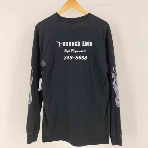 フルーツオブザルーム FRUIT OF THE LOOM 80-90S MADE IN USA ファイヤーパターン プリントクルーネックL/S Tシャツ メンズ import:L