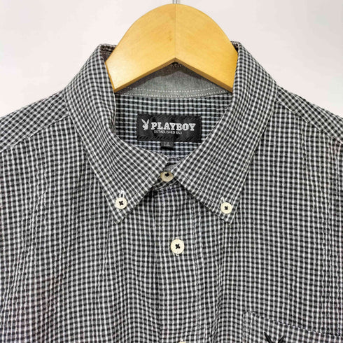 プレイボーイ PLAYBOY シアサッカー チェック ボタンダウン L/S シャツ メンズ JPN:XL