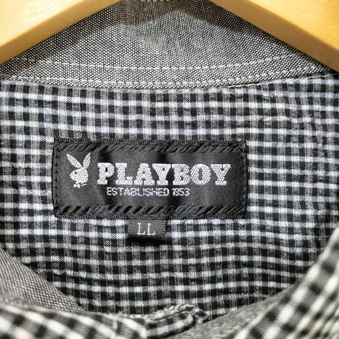 プレイボーイ PLAYBOY シアサッカー チェック ボタンダウン L/S シャツ メンズ JPN:XL