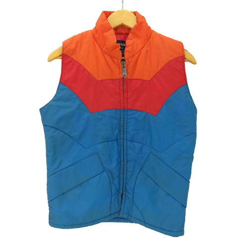 70S FASHION TRAIL sport wear マルチカラー パデット ベスト アルミジップ メンズ import:L