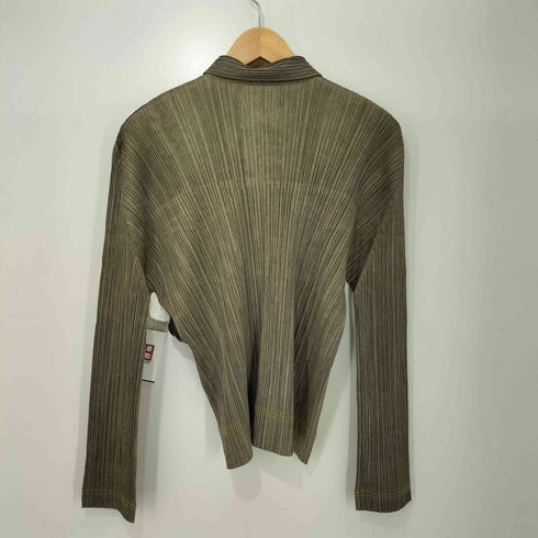 プリーツプリーズイッセイミヤケ PLEATS PLEASE ISSEY MIYAKE デニム転写 プリーツ ジャケット レディース JPN:4