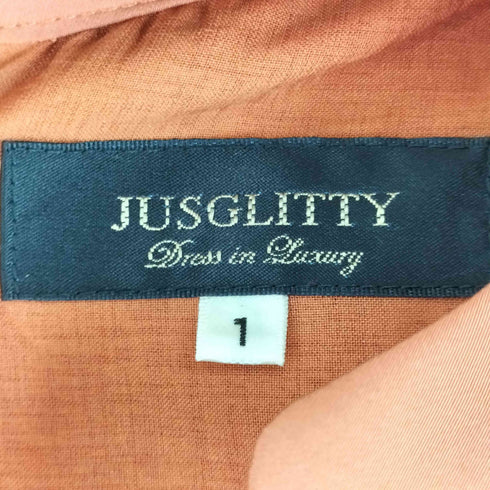 ジャスグリッティー JUSGLITTY フレンチスリーブ サテンロングワンピース レディース JPN:1