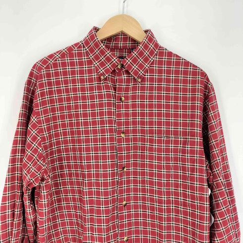 ランズエンド LANDS END 00S L/S チェック シャツ メンズ import:M