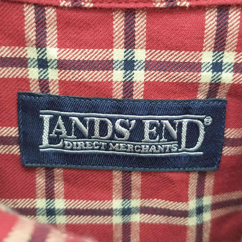 ランズエンド LANDS END 00S L/S チェック シャツ メンズ import:M
