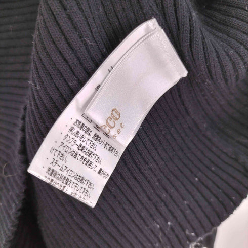 トッコクローゼット tocco closet りぼん付きシフォンプリーツ切り替えリブニットプルオーバー レディース JPN:M