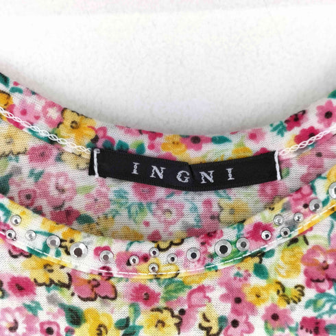 イング INGNI ラインストーン加工 フローラル タンクトップ レディース JPN:M
