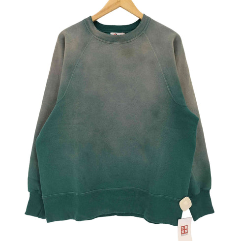 グラッドハンド GLADHAND AKOM - SWEAT 10.7Oz GUSSET ACTION SLEEVE 10.7オンス ゲスト アクション ダメージ加工 ラグランスリーブスウェット トレーナー メンズ JPN:M
