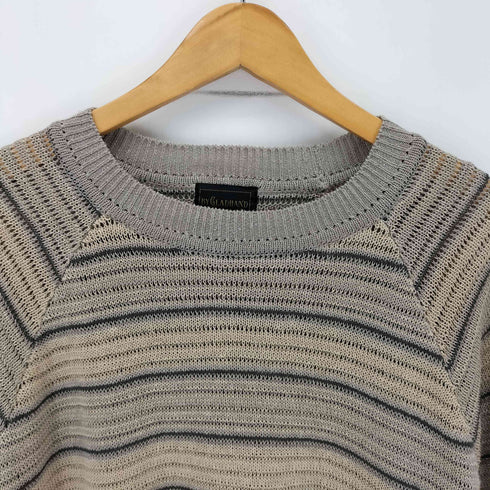 バイグラッドハンド BY GLADHAND 25SS VOYAGE L/S RAGLAN SWEATER ヴォヤージュ モックネック ラグランスリーブ リネン ボーダーニット セーター メンズ JPN:XL