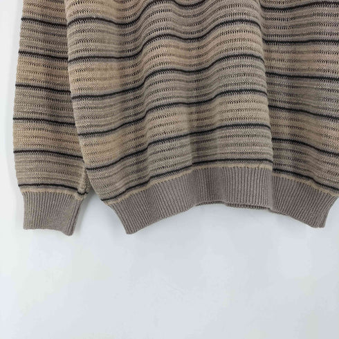 バイグラッドハンド BY GLADHAND 25SS VOYAGE L/S RAGLAN SWEATER ヴォヤージュ モックネック ラグランスリーブ リネン ボーダーニット セーター メンズ JPN:XL