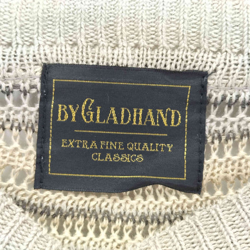 バイグラッドハンド BY GLADHAND 25SS VOYAGE L/S RAGLAN SWEATER ヴォヤージュ モックネック ラグランスリーブ リネン ボーダーニット セーター メンズ JPN:XL